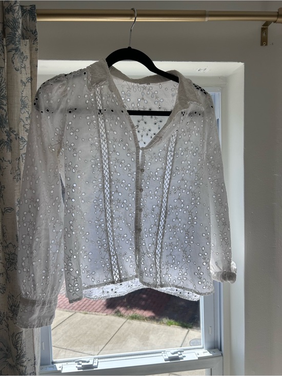 Tops - Eyelet Button Down